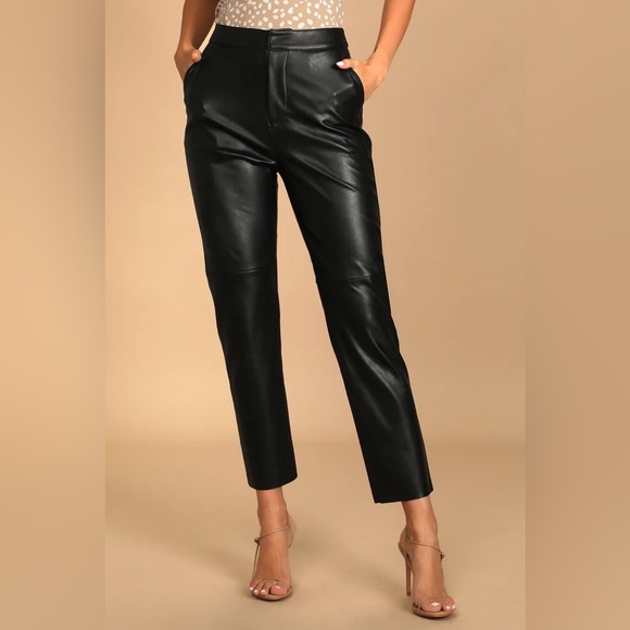 Lulus Pants - Lulus Open Minded Black Vegan Leather Pants